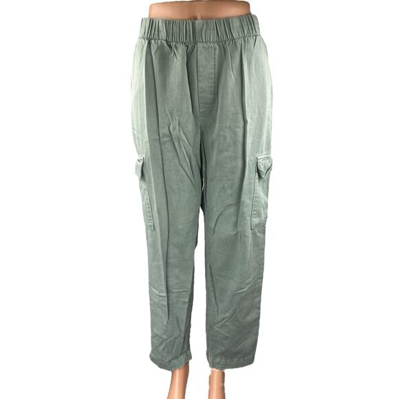 Gap Women's Green High Waisted Straight Leg Trousers Casual Cargo Pants Size L - Picture 1 of 4
